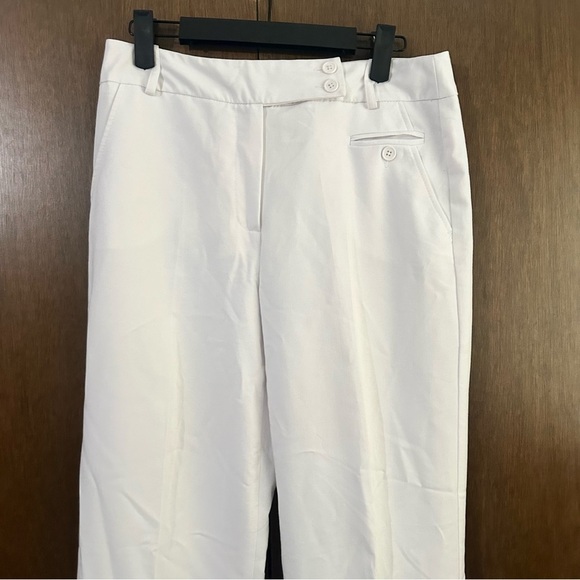 dressbarn White Wide Leg Pants Coastal Office Business Casual Vacation Sz 4 - Picture 3 of 9